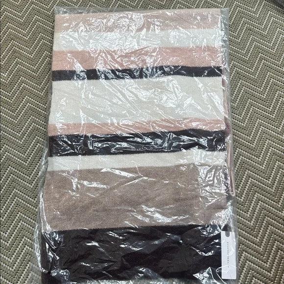 Anthropologie NWT Mariel Scarf Winter Cozy Soft Neutral Striped Pattern